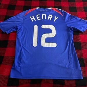 VINTAGE France 🇫🇷 #12 Thierry Henry Euro 2008 Home Adidas Jersey